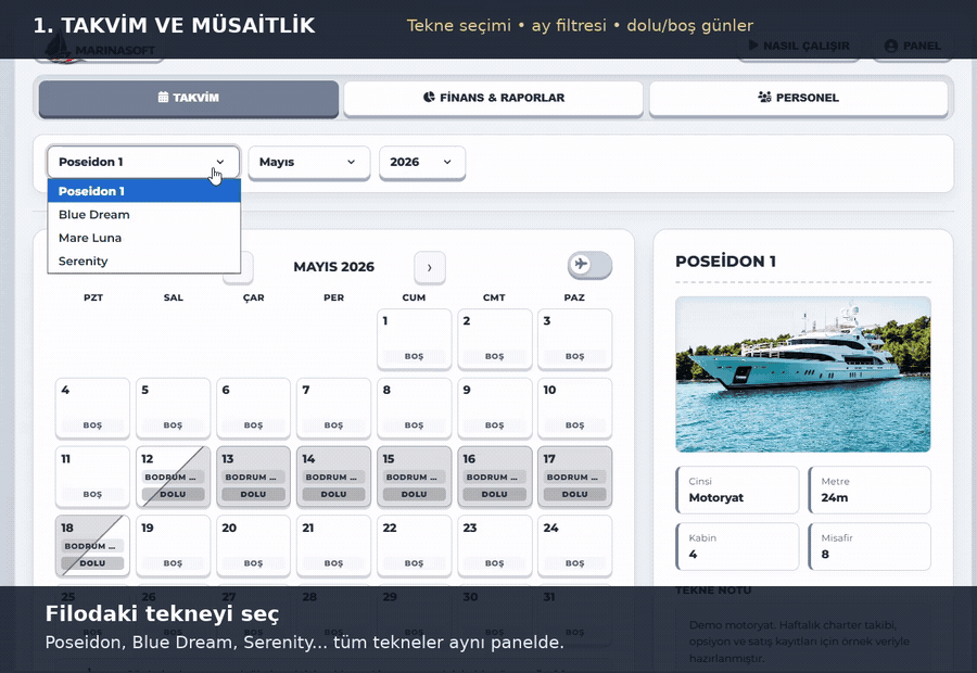 MarinaSoft Takvim ve Müsaitlik GIF